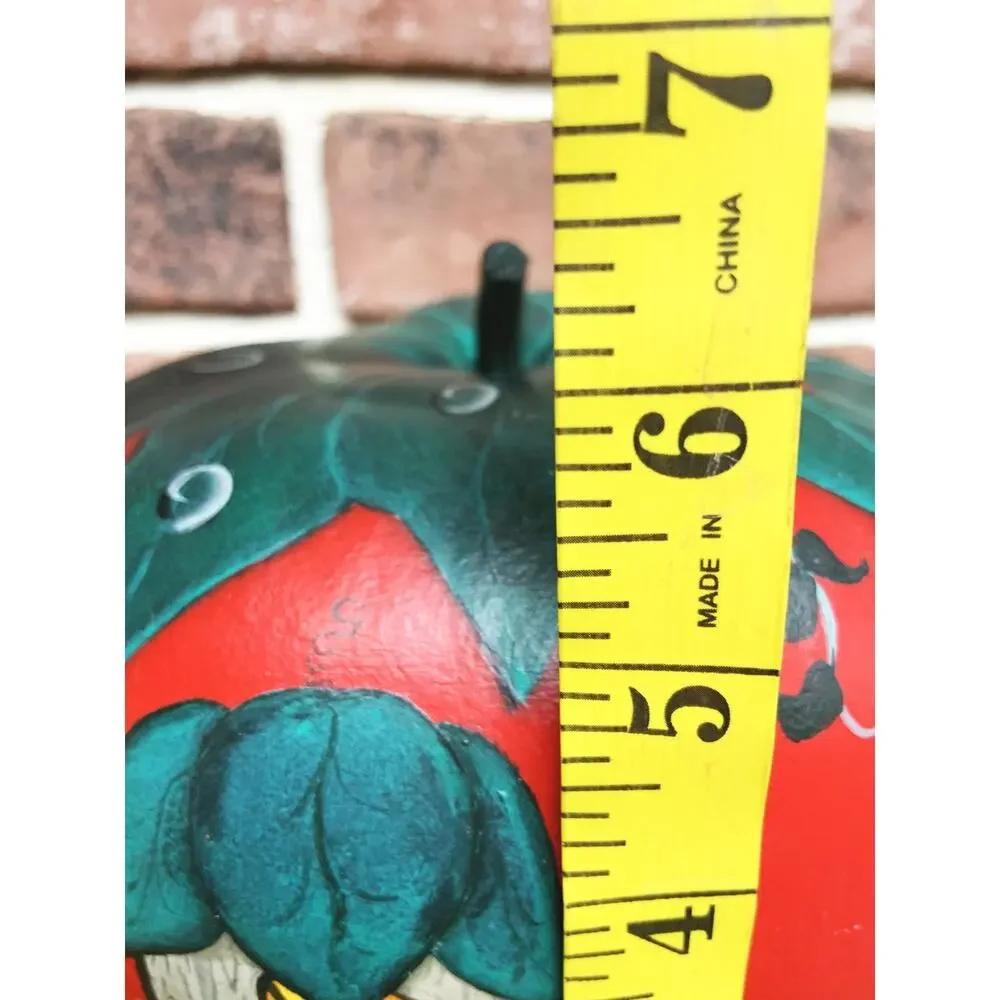 Tomato House Painted Gourd Signed Folk Art Country Farmhouse